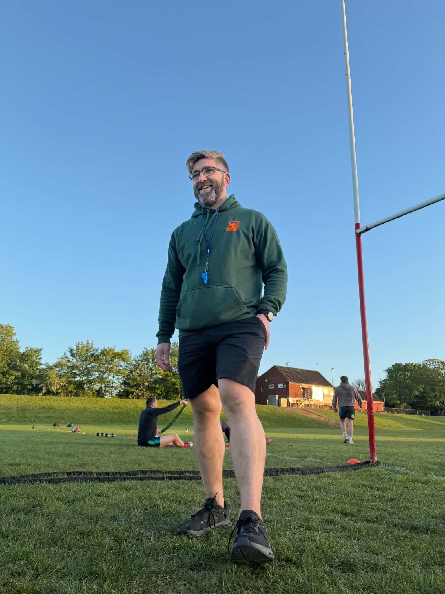 Sam coaching an outdoor training session